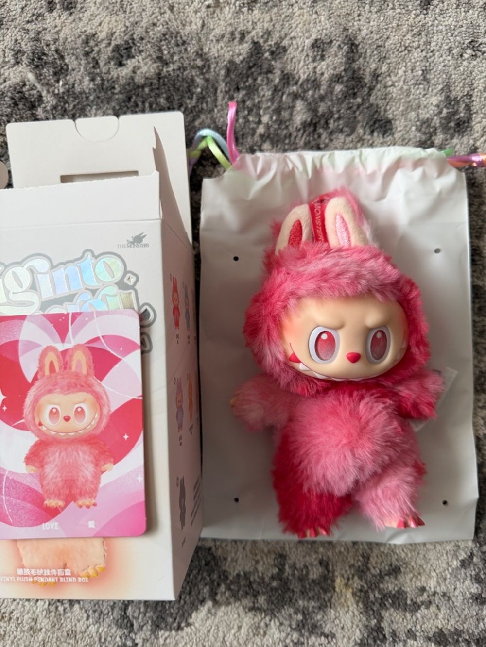 POP MART Labubu Big Into Energy “LOVE” Keychain – 100% Authentic -1